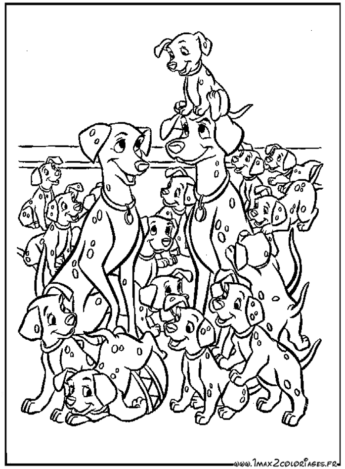 Coloriage 101 Dalmatiens Bonjour de France
